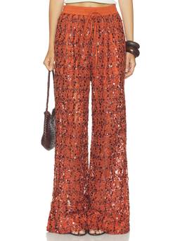 Essentiel Antwerp - Jenims Lace Sequin Women's Drawstring Wide-Leg Palazzo Pants Purple
