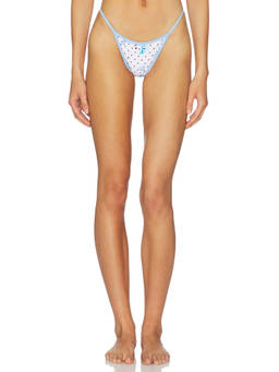 FAE - Jones Women's Brazilian Elastic Waist Bikini Bottom Blue