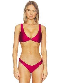 FAE - Kendall Women's Unpadded Front Clasp Bikini Top Wine