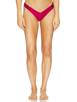 FAE - Vada Women's Pull-On V-Cut Bikini Bottom Wine