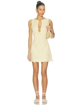 FAITHFULL THE BRAND - Alondra Women's Sleeveless Tie-Up Neck Mini Dress Yellow
