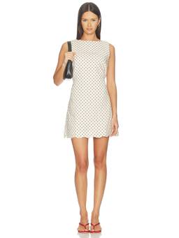 FAITHFULL THE BRAND - Iria Women's Polka Dot Tie-Waist Mini Dress Cream