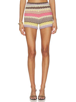 FAITHFULL THE BRAND - Metallic Knit Women's Pull-On Shorts Perla Stripe