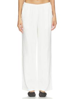 FAITHFULL THE BRAND - Capriolla Women's Elastic Waist Wide Palazzo Pants White