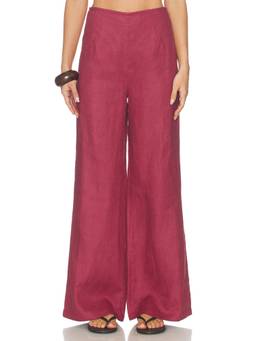FAITHFULL THE BRAND - Syna Women's Mid-Waist Wide-Leg Palazzo Pants Rhubarb