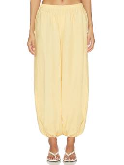 FAITHFULL THE BRAND - Kortez Women's Balloon Fit Linen Palazzo Pants Yellow