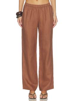 FAITHFULL THE BRAND - Capriolla Women's Elastic Waist Wide-Leg Palazzo Pants Brown