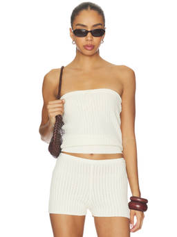 FAITHFULL THE BRAND - Lucinda Women's Strapless Stretch Knit Crop Top Off White