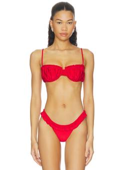 FAITHFULL THE BRAND - Esterel Women's Underwire Unpadded Bikini Top Scarlet