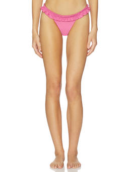 FAITHFULL THE BRAND - Alma Women's Ruffle Trim Bikini Bottom Cerise