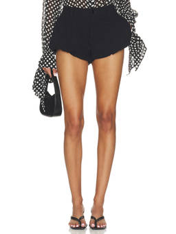 FRAME - Shell Women's Bubble Hem Twill Shorts Black