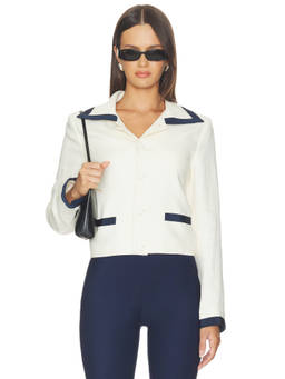 FRAME - Cabana Women's Linen Blend Buttoned Blazer Cream