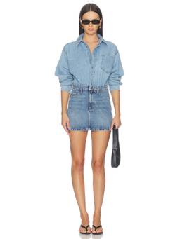 Favorite Daughter - Layla Women's Denim Shirt Mini Dress Blue