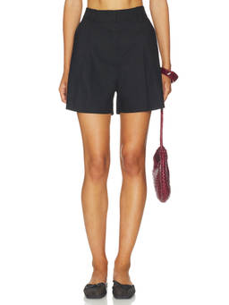 Favorite Daughter - Favorite Women's High-Waist Linen Blend Shorts Black