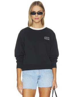 Favorite Daughter - Collegiate Chest Women's Logo Crew Neck Sweatshirt Black