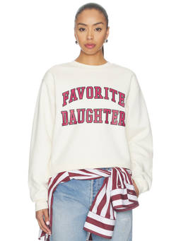 Favorite Daughter - Collegiate Classic Women's Graphic Fleece Sweatshirt Off White
