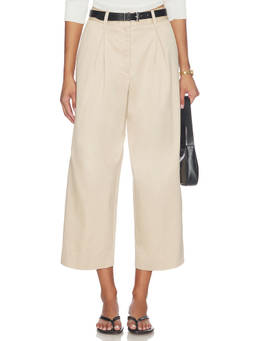 Favorite Daughter - London Women's Mid-Waist Pintuck Wide Trousers Khaki