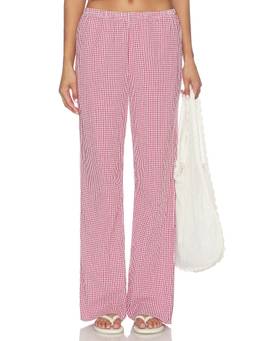 Favorite Daughter - Everything Women's Mid-Waist Pull-On Wide Trousers Pink