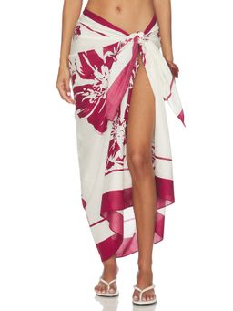 Favorite Daughter - Vintage Floral Women's Side Tie Cotton Swim Cover-Up Earth Red