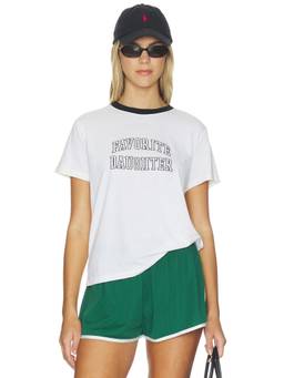 Favorite Daughter - Collegiate Classic Women's Graphic Print Crew Neck T-Shirt Ivory