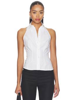 Favorite Daughter - Behind The Bow Women's Back Tie Poplin Button-Up Shirt White