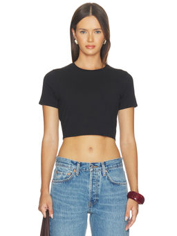 Favorite Daughter - Laura Women's Cropped Ribbed Jersey Crop Top Black