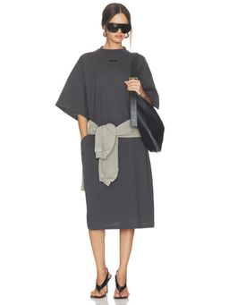 Fear of God ESSENTIALS - Women's Oversized Drop Shoulder T-Shirt Midi Dress Grey