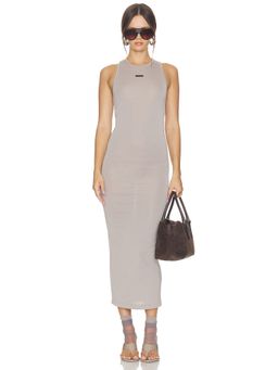 Fear of God ESSENTIALS - Soft Rib Women's Sleeveless Racer Back Maxi Dress Grey