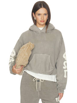 Fear of God ESSENTIALS - 90's Fleece Women's Oversized Hooded Pullover Hoodie Grey