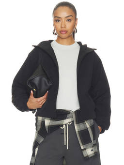 Fear of God ESSENTIALS - Full Zip Women's Hooded Ripstop Anorak Jacket Black