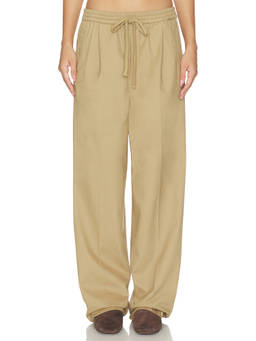 Fear of God ESSENTIALS - Pleat Front Women's Drawstring Wide Trousers Dune