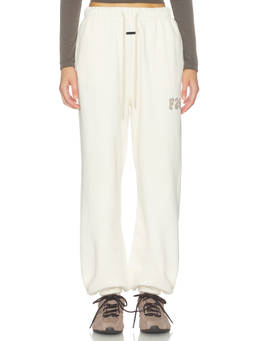Fear of God ESSENTIALS - Classic Fleece Women's Drawstring Cotton Sweatpants Washed Ivory