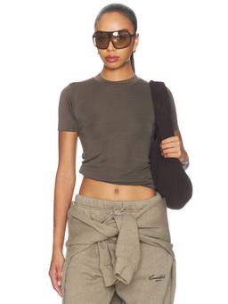 Fear of God ESSENTIALS - Essentials Women's Fitted Crew Neck Short Sleeve T-Shirt Brown
