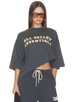 Fear of God ESSENTIALS - Merch Women's Graphic Print Relaxed Fit Crew Neck T-Shirt Grey