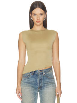 Fear of God ESSENTIALS - Soft Rib Women's Sleeveless Fitted Tank Top Beige