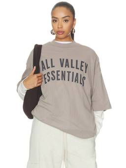Fear of God ESSENTIALS - Merch Women's Graphic Print Crew Neck Oversized T-Shirt Grey