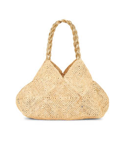florabella - Foggia Crochet Raffia Tote Bag Natural & Gold
