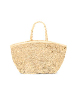 florabella - Vallejo Lux Crochet Raffia Tote Bag Natural & Gold