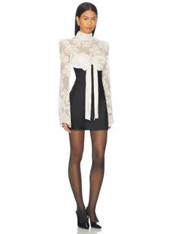 For Love & Lemons - Grace Women's Lace Bow Detail Mini Dress Cream