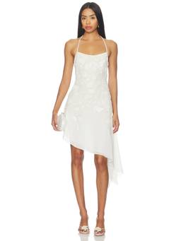 For Love & Lemons - Seaside Treasure Women's Beaded Halter Neck Midi Dress White