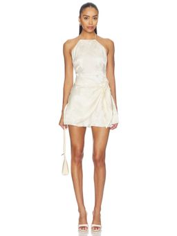 For Love & Lemons - Adrift Women's Satin Halter Neck Mini Dress Cream