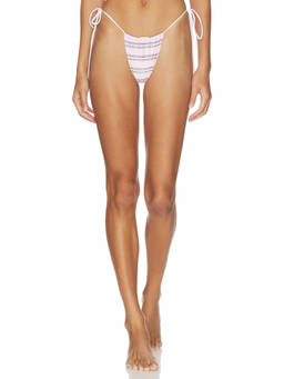 Frankies Bikinis - Reversible Satin Women's Tie-Up Bikini Bottom Pink