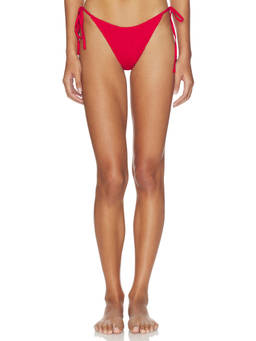 Frankies Bikinis - Soleil Smocked Women Self-Tie Bikini Bottom Red