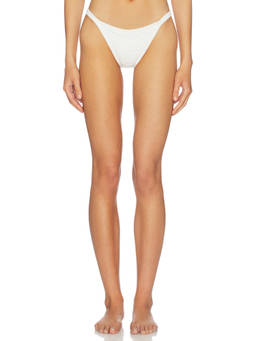 Frankies Bikinis - Tide Knit Women's Textured Pull-On Bikini Bottom White