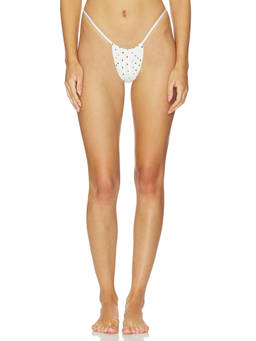 Frankies Bikinis - Paige Lorenze Conrad Women's Satin String Bikini Bottom White