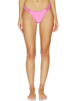 Frankies Bikinis - Dove Satin Women Strappy Side Bikini Bottom Pink