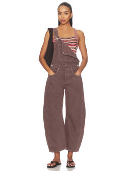 Free People - Good Luck Women's Adjustable Strap Dungaree Brown
