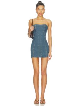 Free People - Alexa Women's Strapless Corset Mini Dress Blue