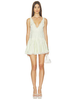 Free People - X Intimately Women Lace Trim Satin Mini Slip Dress Lemon Ice
