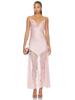 Free People - Intimately Women's Satin Lace Slip Maxi Dress Pink